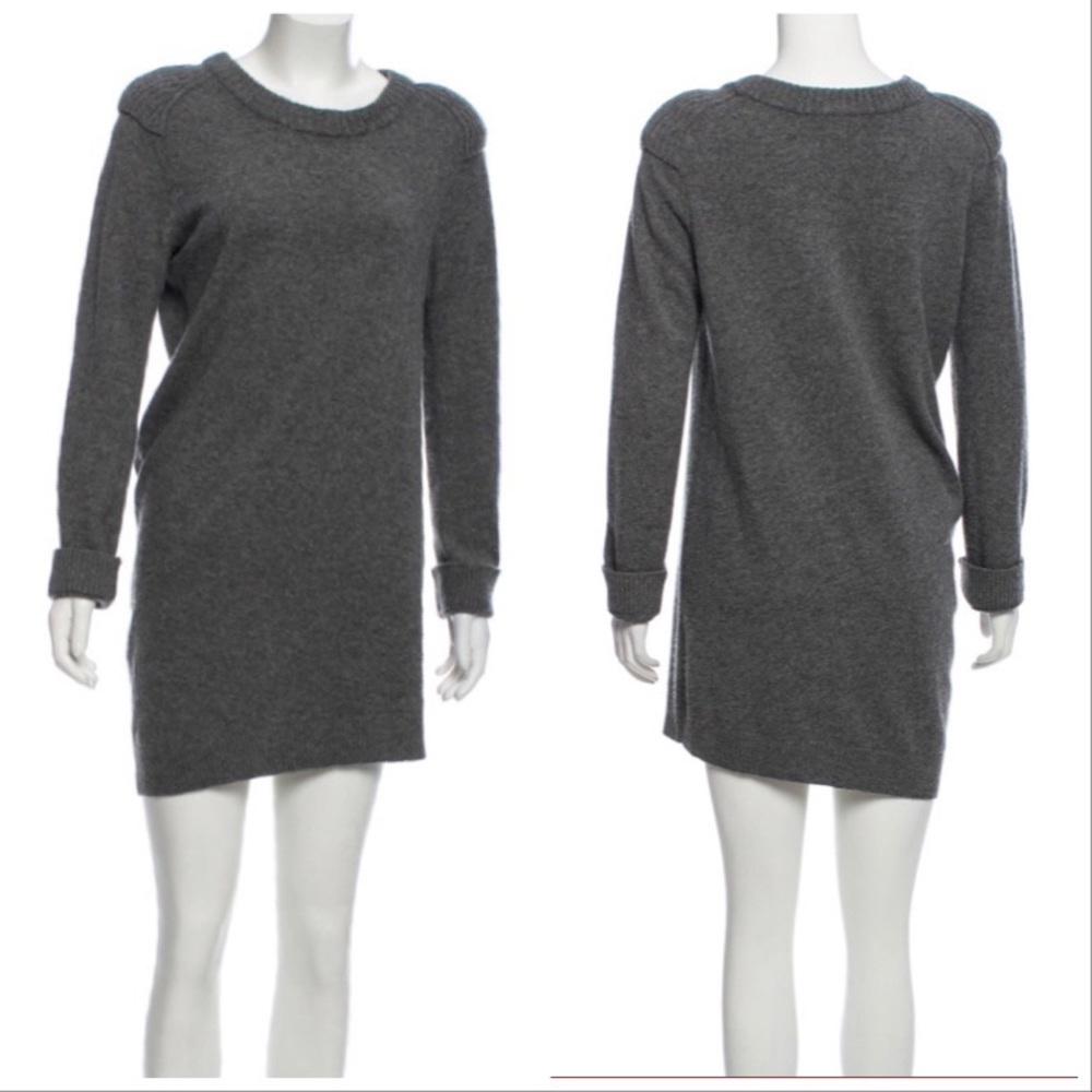 Marc Jacobs asymmetrical hem gray wool & cashmere sweater dress size Medium